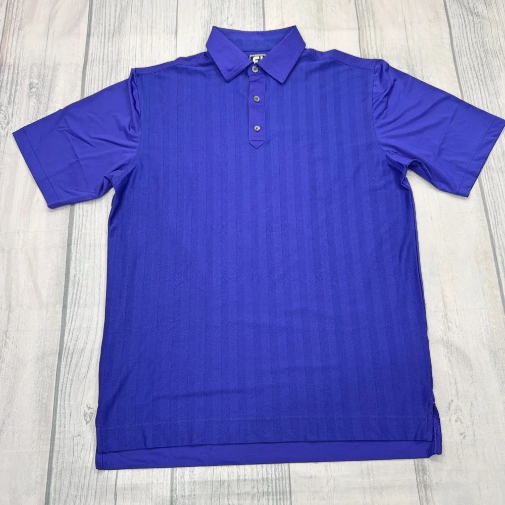 Footjoy Polo‎ Golf Shirt L Large Purple Mens Short Sleeve FJ